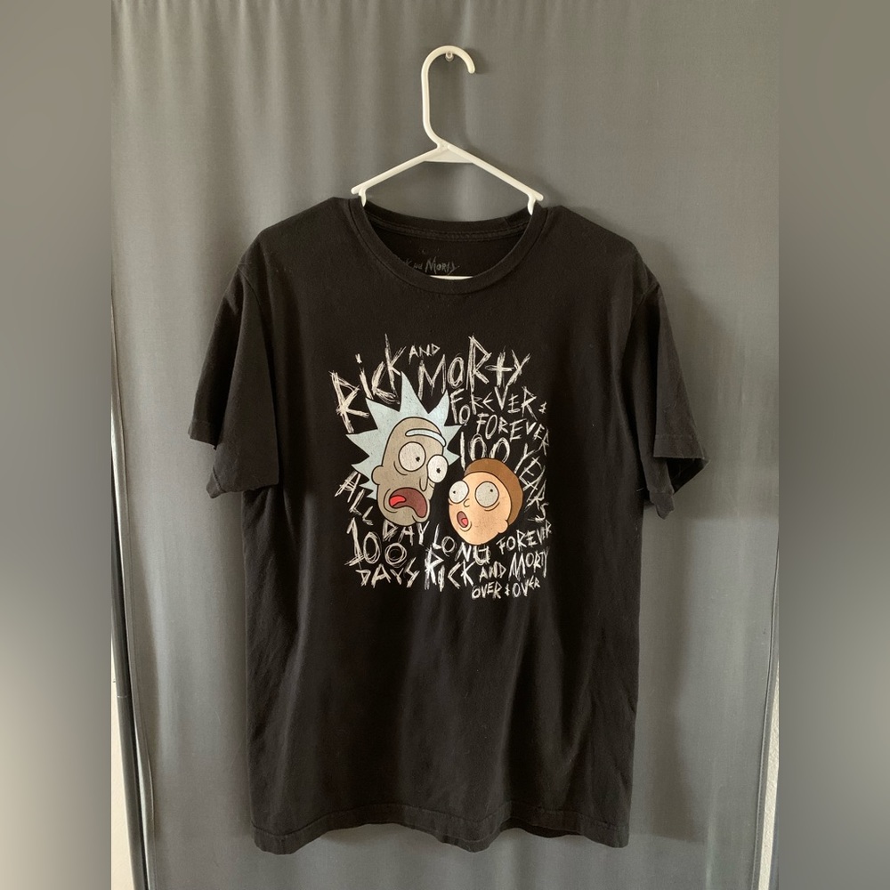 Rick And Morty 100 yrs. Forever T-Shirt | Size: Large | Black